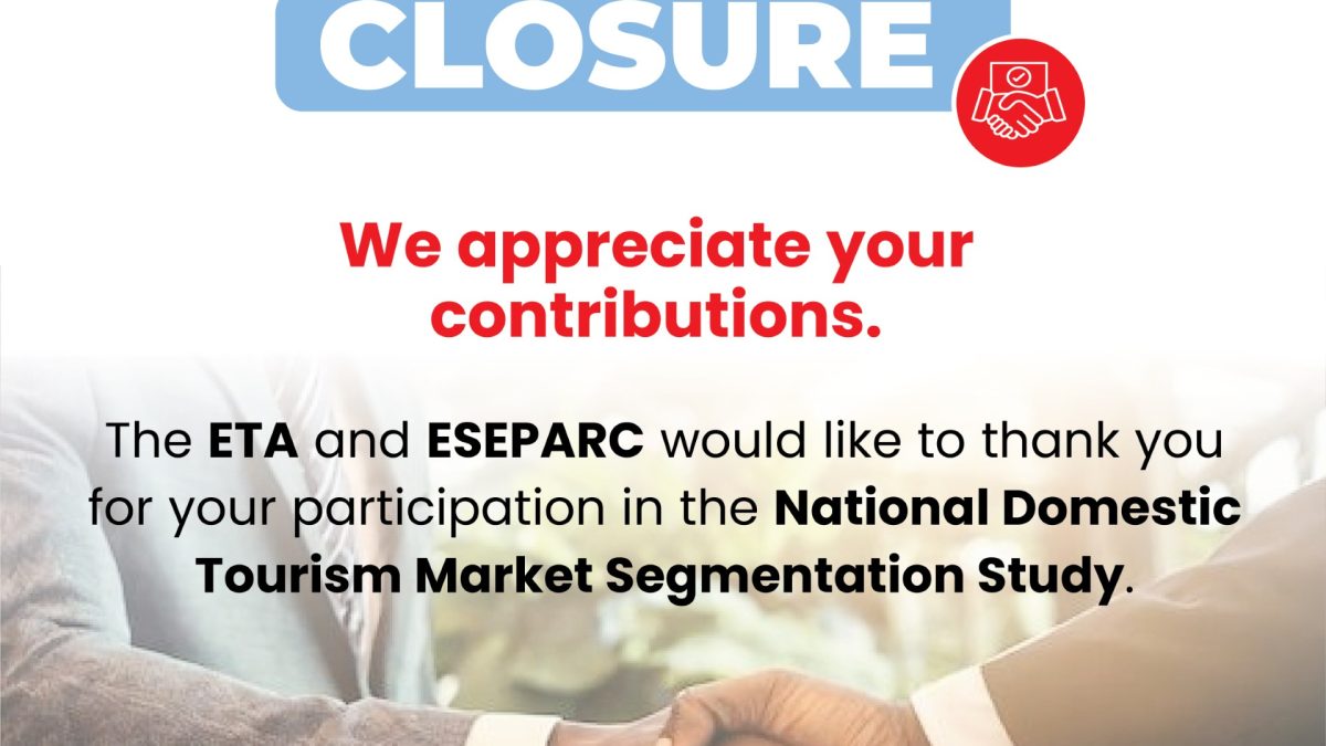 Appreciation to Participants of the National Domestic Tourism Market Segmentation Study